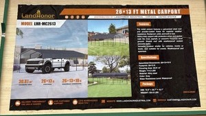 lot 328 image: Unused Landnor 26x13 Ft Metal Carport Model LHR-MC2613