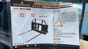 lot 354 image: Unused LandHonor BS-12-2500G Bale Spears Attachment