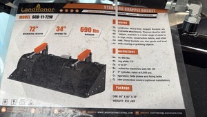 lot 366 image: Unused LandHonor SGB-11-72W Heavy Duty Grapple Bucket
