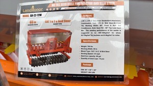 lot 367 image: Unused LandHonor SD-22-72W No Till Seed Drill for Tractor and Skid Steer