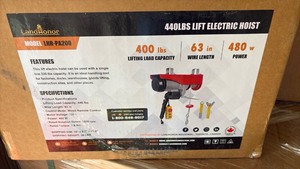 lot 386 image: Unused LandHonor 440LBS Electric Hoist Model LHR-PA200