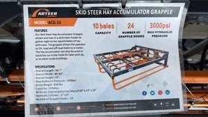 lot 419 image: Unused Arteer Skid Steer Hay Accumulator Grapple Attachment