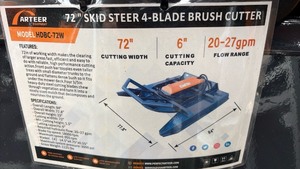 lot 426 image: Unused Arteer 72 Inch Skid Steer 4-Blade Brush Cutter Attachment