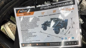 lot 428 image: Unused Arteer 72 Inch Skid Steer Power Rake Model SSPR-72W
