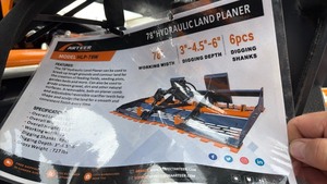 lot 439 image: Unused ARTEER 78 Inch Hydraulic Land Planer Model HLP-78W