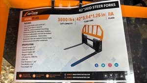 lot 443 image: Unused Arteer PF-421 42 Inch Skid Steer Forks - 3000 lbs Capacity