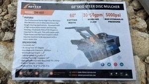 lot 445 image: Unused ARTEER 60 Inch Skid Steer Disc Mulcher Attachment Model DM-60D