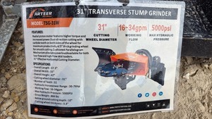 lot 446 image: Unused Arteer TSG-31W 31 Inch Transverse Stump Grinder