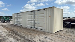 lot 26 image: One Trip 40ft Steel Shipping Container with 2 Large Side doors