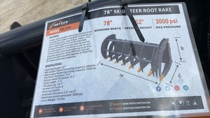 lot 508 image: Unused Arteer 78 Inch Skid Steer Root Rake Attachment
