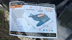 lot 521 image: Unused Arteer 72 Inch Skid Steer 4 Blade Brush Cutter