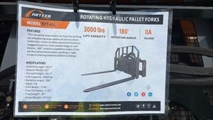 lot 530 image: Unused Arteer Rotating Hydraulic Pallet Forks Model RPF-42I