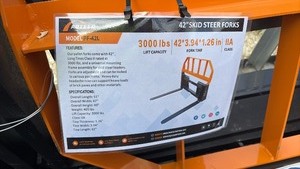 lot 532 image: Unused Skid Steer Forks Heavy Duty Forklift Attachment 3000 lbs Capacity
