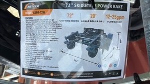 lot 535 image: Unused Skid Steer Power Rake with Hydraulic Flow Angle Roll