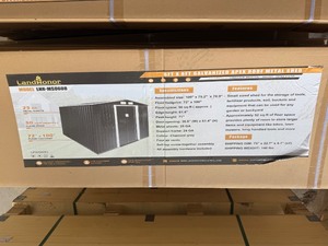 lot 318 image: Unused LandHonor 6ft x 8ft Galvanized Metal Storage Shed
