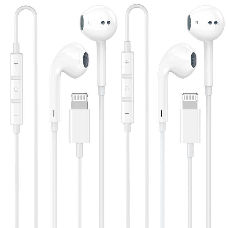 lot 26303 image: 2 Pack for iPhone Headphones Wired EarbudsEarphones with Built-in Remote to Control Music, Phone Calls, and Volume Compatible with iPhone 14 13 12 11 Pro Max XS XR X 8 7 6 - Retail $10