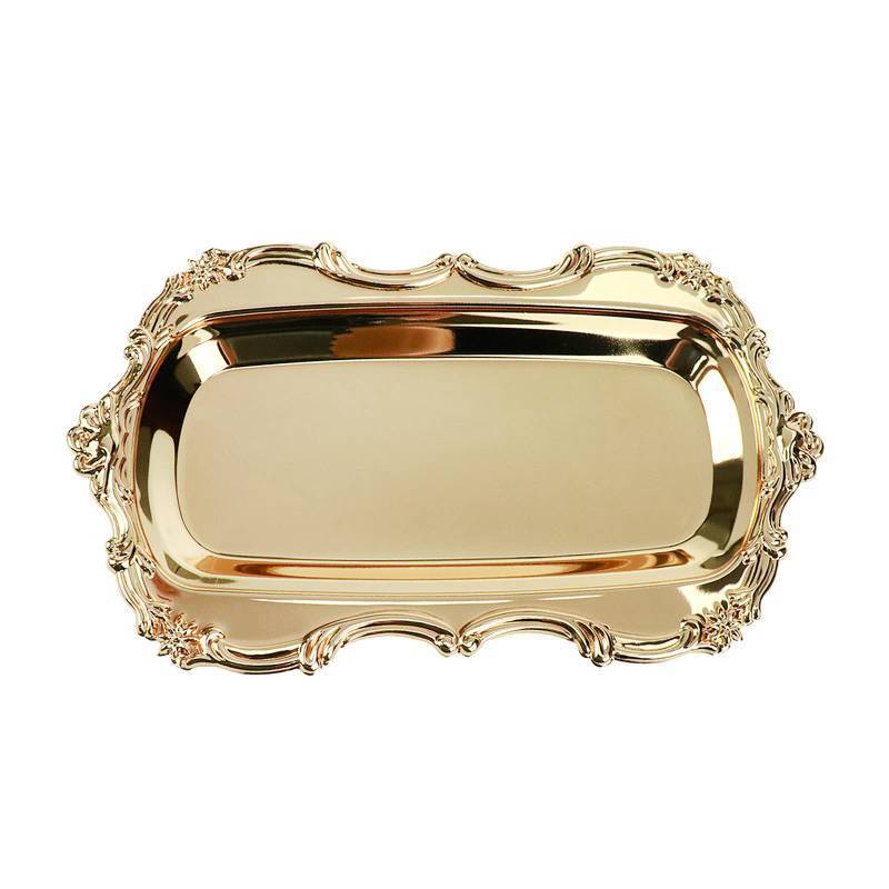 lot 26351 image: Vintage Trinket Dish Jewelry Tray Small Perfume Organizer Tray for Wedding Photographer Detail Props Ceremony Antique Decor (Gold) - Retail $16