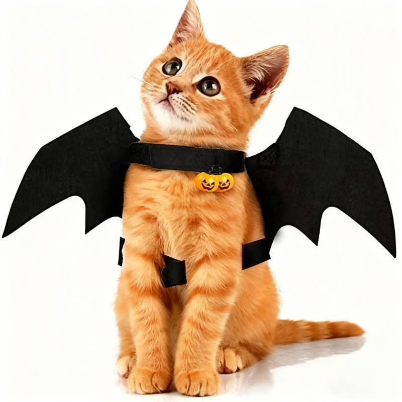 lot 16056 image: Halloween Dog Bat Wings Costume, Pet Halloween Cosplay Party Dress Up Costume for Small Dogs Cats(Only for Small Pet) - Retail $7