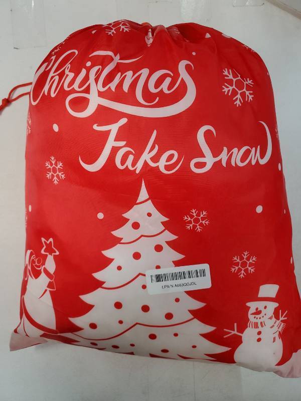lot 26538 image: 42 Ounce1200 G Christmas Fake Snow Decor Artificial Clouds Snow Decorations Fluffy Indoor Cotton Like Fiber Faux for Mantle Village Nativity Christmas Tree Displays - Retail $25