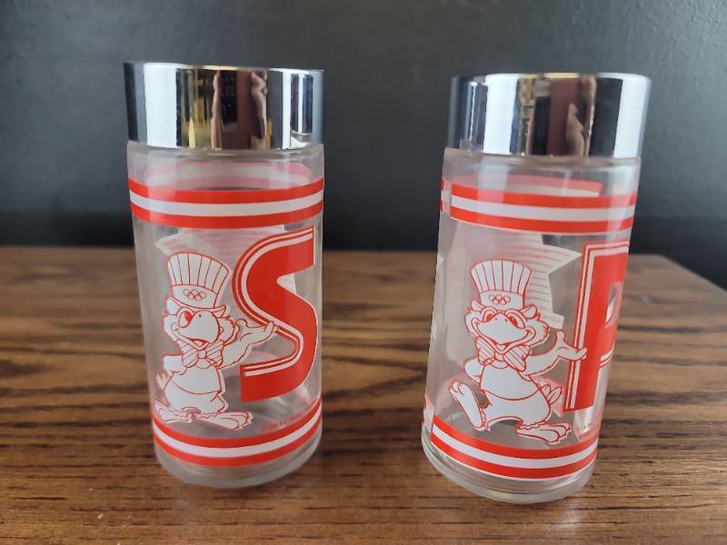 lot 2505 image: 1984 Olympics Sam the Eagle Salt and Pepper Shakers