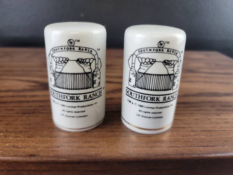 lot 2521 image: 1985 Southfork Ranch Salt and Pepper Shakers