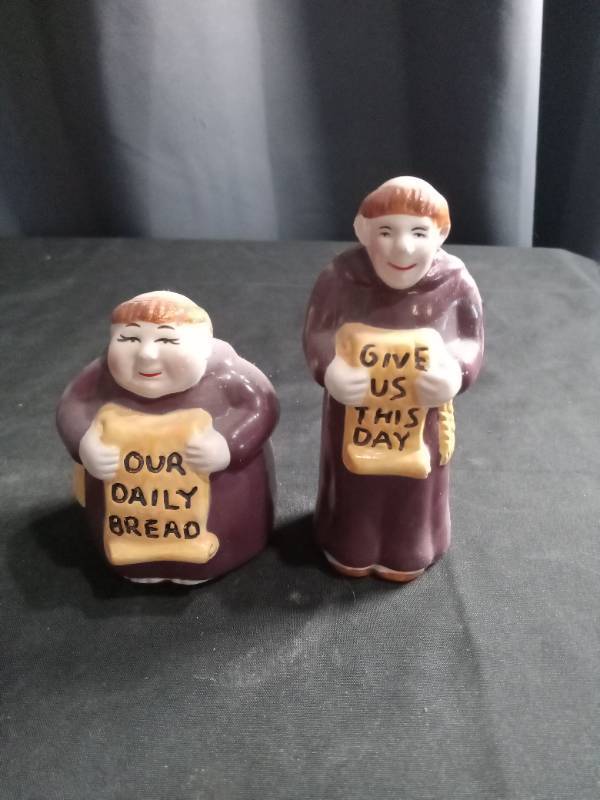 lot 2703 image: Daily Bread Prayer Ceramic Salt and Pepper Shakers