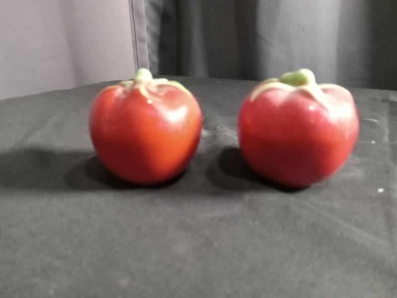 lot 2628 image: Tomato Salt and Pepper Shakers