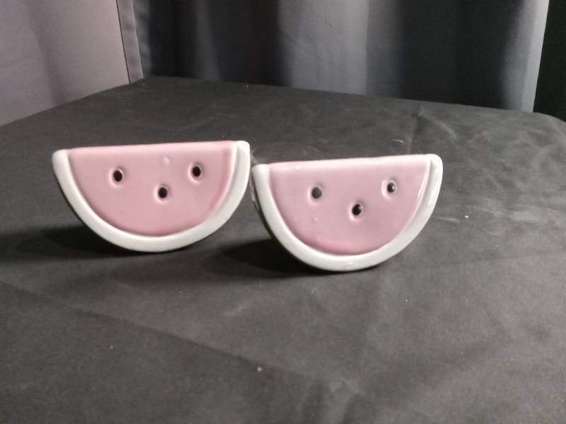 lot 2656 image: Watermelon Salt and Pepper Shaker Set
