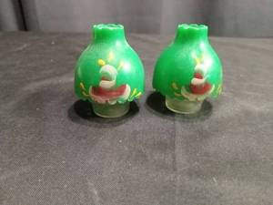 lot 4057 image: Green Santa Face Salt and Pepper Shaker Set