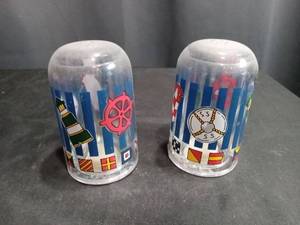lot 4069 image: Nautical Themed Glass Salt and Pepper Shakers Set