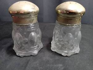 Clear Glass Salt and Pepper Shakers with Silver Tops