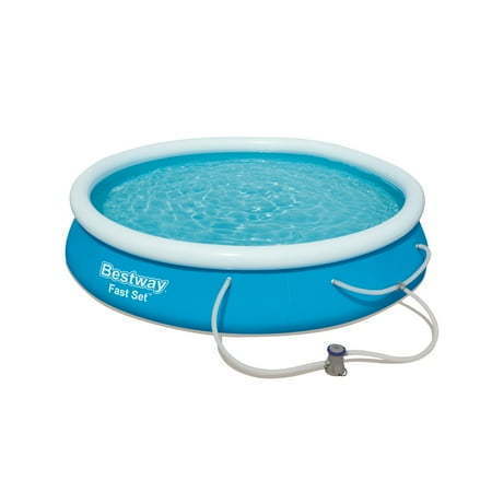 lot 1005 image: Bestway - Fast Set Outdoor Swimming Pool Set  12 feet x 30 inches (Includes Pool & Filter Pump) - Retail $114