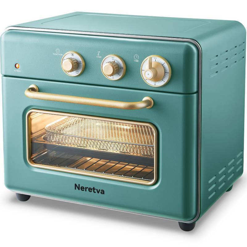 lot 1243 image: Neretva 21 QT& 6-in-1 Toaster Oven & Air Fryer, Compact Toaster Ovens Countertop with 5 Slices 1500W Rapid Heat Air Fryer Toaster Oven Combo Stainless Steel for BakeToastBroilAir FryerDefrost - Retail $160