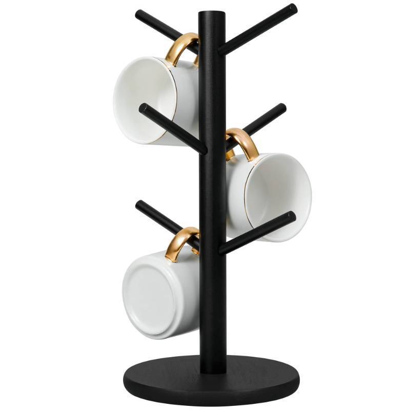 lot 1248 image: MyLifeUNIT Mug Holder Tree, Coffee Cup Holder with 6 Hooks (Black) Retail $18.99