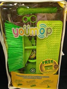 lot 1017 image: YOUMOP the wireless mop, 3 different attachments, 1 adjustable poleThe only mop with a microphone for those who who like to whistle while they work - Retail $47