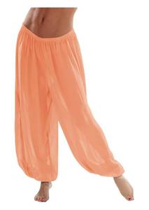 lot 1057 image: Indian Trendy Chiffon Harem Beach Cover Up Pants Trousers Aladdin Pantalons Jenie Hippie Boho - L - Peach - Retail $29