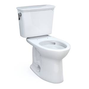 lot 1038 image: TOTO Drake Transitional Two-Piece Elongated 1.28 GPF Universal Height TORNADO FLUSH Toilet with CEFIONTECT, Cotton White - CST786CEFG#01 - Retail $469