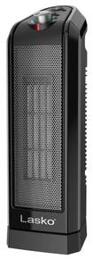 lot 1040 image: 2 Lasko Oscillating Digital Ceramic Tower Space Heater for Home with Overheat Protection, Adjustable Thermostat, and 3 heating settings Speeds, 15.7 Inches, Black, 1500W, auto shut off, - Retail $162