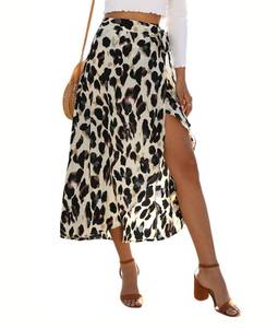 lot 1053 image: Newchoice Plus Size Skirts Bohemian,Self Tie Waist Sexy Hawaiian Wrap Cover Up Skirt (L,Leopard Khaki) - Retail $32