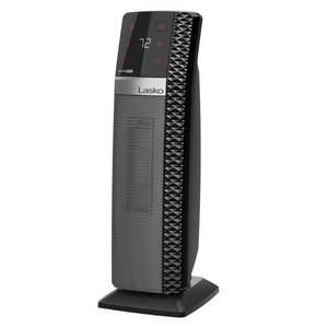 lot 1065 image: Lasko 22�� Elite Collection Ceramic Tower Space Heater with Timer  Remote  CT22445  Black  New - Retail $96