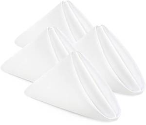 lot 1129 image: Utopia Home 19 Pack, White Cloth Napkins 17x17 Inches, 100% Polyester Hemmed Edges, Washable and Reusable Ideal for Parties, Weddings and Dinners - Retail $25