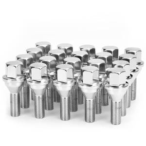 lot 1130 image: dynofit 12x1.25 OEMStock Wheel Lug Bolts, 20pcs ET 28mm Shank 19mm Hex 2.45 inch Length Solid Chrome Studs Set for 2015-2022 Jeep Renegade, 2018-2022 Compass, 2014-2022 Cherokee and More - Retail $42
