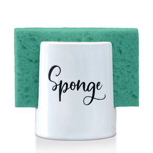 lot 1167 image: Home Acre Designs Sponge Holder for Kitchen Sink - Rustic Farmhouse Home & Kitchen Decor - White Ceramic - Retail $11