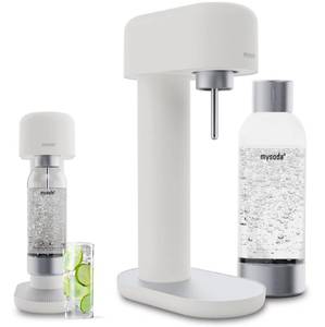 lot 1169 image: Mysoda Ruby 2 Carbonated Water Machine - Silent and Long-Lasting Aluminium Soda Maker with 1L Water Bottle - Without CO2 Cylinder - White - Retail $167