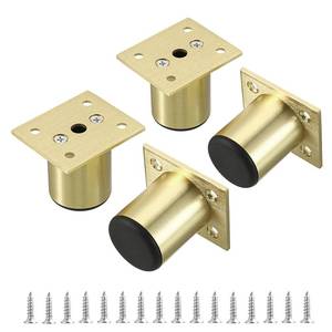 lot 1175 image: Sumnacon 4PCS Aluminium Alloy Furniture Legs - Round Adjustable Sofa Legs Furniture Cabinet Legs, 2 Inch Funiture Feet for Cabinet Desk Table Chair Sofa Bed, Gold - Retail $13