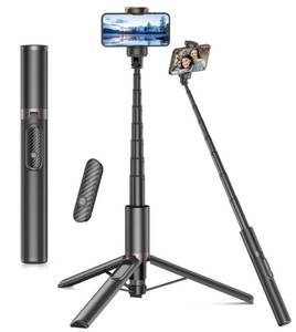 lot 1181 image: TONEOF 60 Selfie Stick Tripod for Video,All-in-1 Extendable Cell Phone Stand with Integrated Remote,360° Rotate Lightweight & Portable Tripod for 4-7�� iPhoneAndroidPhoto & Video KitsTravel - Retail $359