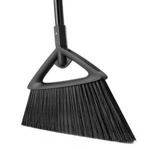 lot 1184 image: Eyliden Broom, Angle Broom with 57 Long Handle, PET Bristles - Fit Heavy-Duty Cleaning, Also Works Well Fine Dust - Commercial Outdoor Indoor Sweeper for Courtyard Sidewalk Deck Kitchen Lobby, Black - Retail $20