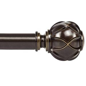 lot 1194 image: KAMANINA Curtain Rods for Windows 72 to 144 Inches (6-12ft) Long Heavy Duty Curtain Rod, 78 Inch Adjustable Decorative Drapery Rods with Netted Texture Finials, Bronze, Size 32-144 - Retail $25