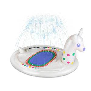 lot 1201 image: Fun Express Inflatable Unicorn Splashy Sprinkler Pool - Retail $50
