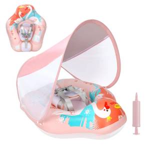 lot 1209 image: Baby Pool Float with Canopy and Safety Seat Size Improved Infant Pool Floaties Swimming Pool Toys for The Age of 3-36 Months (Pink, Small) - Retail $23